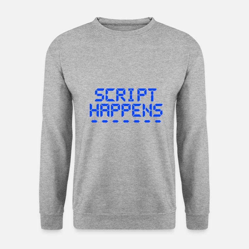 Computerprogrammierskript passiert Programmierer - Unisex Pullover - Weißgrau meliert