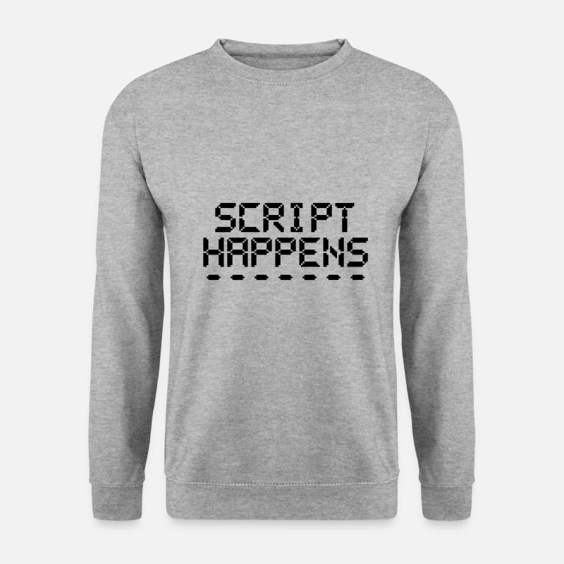 Computerprogrammierskript passiert Programmierer - Unisex Pullover - Weißgrau meliert