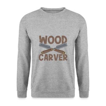 Sculpteur sur bois Bois croisé Outils de menuiserie - Sweat-shirt Unisexe - gris chiné - Devant - Alina (178cm) & Michal (187cm)