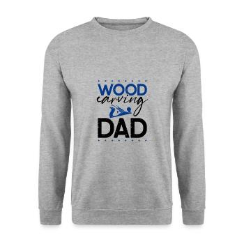 Sculpture sur bois Papa Cadeau Sculpteur sur bois Idées cadeaux - Sweat-shirt Unisexe - gris chiné - Devant - Alina (178cm) & Michal (187cm)