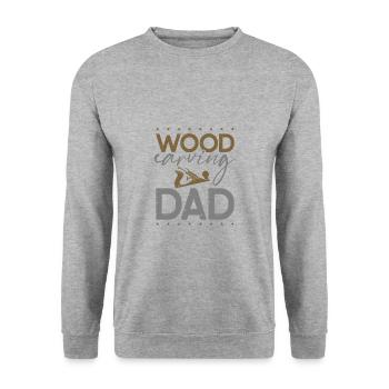 Sculpture sur bois Papa Cadeau Sculpture sur bois Cadeaux - Sweat-shirt Unisexe - gris chiné - Devant - Alina (178cm) & Michal (187cm)