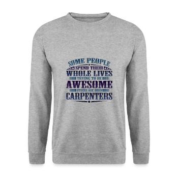 Cadeau de menuiserie Certains SppassLife essayant d’être - Sweat-shirt Unisexe - gris chiné - Devant - Alina (178cm) & Michal (187cm)