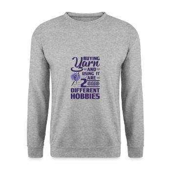 Stricken Humor Garn kaufen und verwenden 2 - Unisex Pullover - Weißgrau meliert - Vorne - Alina (178cm) & Michal (187cm)