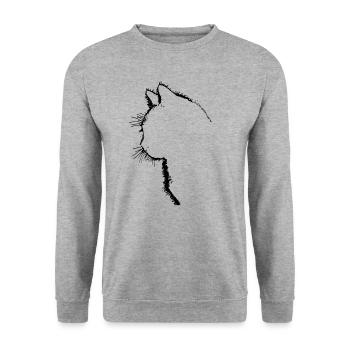 Cat profile for Cat and Feline Lovers - Unisex Sweatshirt - salt & pepper - Front - Alina (178cm) & Michal (187cm)