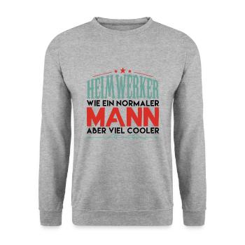 heimwerker aber viel cooler - Unisex Pullover - Weißgrau meliert - Vorne - Alina (178cm) & Michal (187cm)