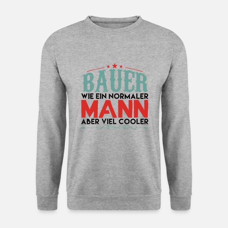Trecker Traktor Bauer Spruch ! - Unisex Pullover - Weißgrau meliert