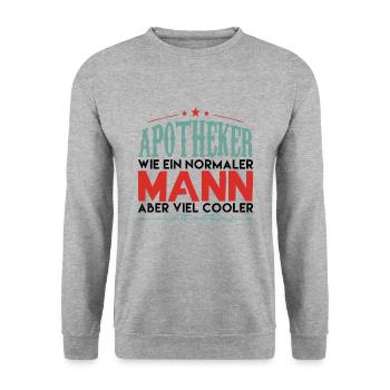 apotheker | apotheker aber viel cooler !! - Unisex Pullover - Weißgrau meliert - Vorne - Alina (178cm) & Michal (187cm)