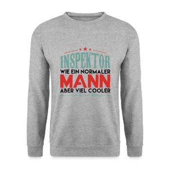 INSPEKTOR WIE EIN NORMALER MANN ABER VIEL COOLER! - Unisex Pullover - Weißgrau meliert - Vorne - Alina (178cm) & Michal (187cm)