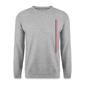 Frankreichflagge Style Streifen - Unisex Pullover - Weißgrau meliert - Vorne - Alina (178cm) & Michal (187cm)