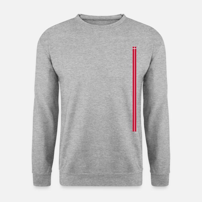 Dänemarkflagge Style Streifen - Unisex Pullover - Weißgrau meliert