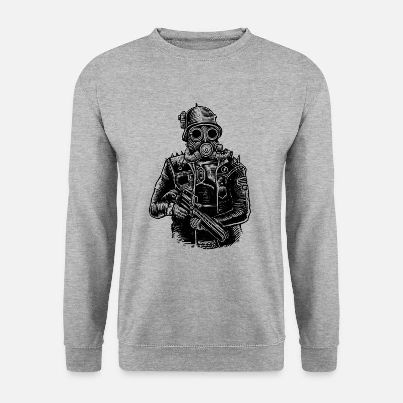 Steampunk Soldier - Unisex Pullover - Weißgrau meliert