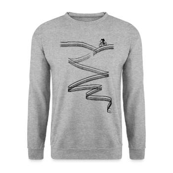 Mountainbike Mountainbiken - Unisex Pullover - Weißgrau meliert - Vorne - Alina (178cm) & Michal (187cm)