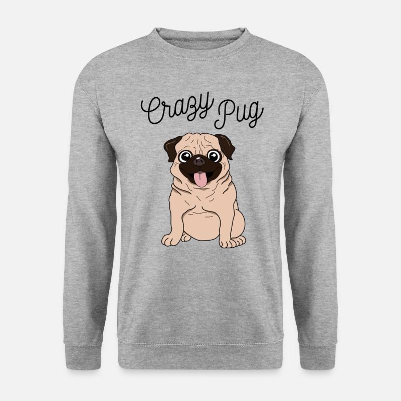 Mops - Unisex Pullover - Weißgrau meliert