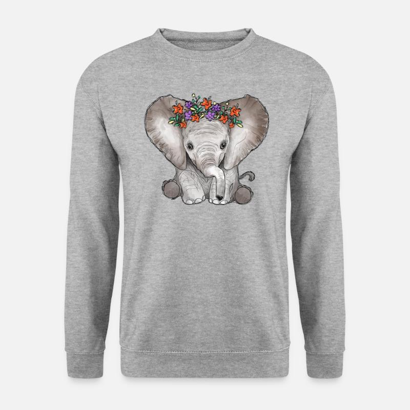 Baby Elephant - Unisex Pullover - Weißgrau meliert