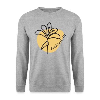 Fichtelhills Fleur flower Fichtelgebirge - Sweat-shirt Unisexe - gris chiné - Devant - Alina (178cm) & Michal (187cm)