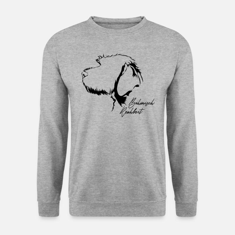 BÖHMISCH RAUHBART Profil Hunde Hund Wilsigns - Unisex Pullover - Weißgrau meliert
