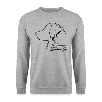 BERNESE MOUNTAIN DOG Profil Chiens Wilsigns - Sweat-shirt Unisexe - gris chiné - Devant - Alina (178cm) & Michal (187cm)