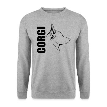 CORGI Profile Dogs Dog Wilsigns - Unisex Sweatshirt - salt & pepper - Front - Alina (178cm) & Michal (187cm)