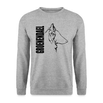 GROENENDAEL Profil Chiens Wilsigns - Sweat-shirt Unisexe - gris chiné - Devant - Alina (178cm) & Michal (187cm)