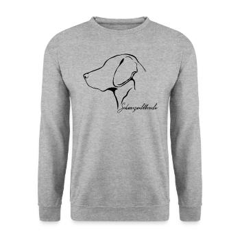 SCHWARZWILDBRACKE Profil Hunde Jagdhund Wilsigns - Unisex Pullover - Weißgrau meliert - Vorne - Alina (178cm) & Michal (187cm)
