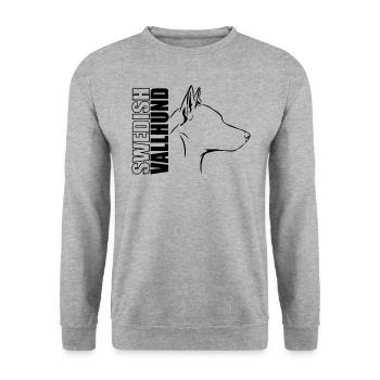 SUÉDOIS VALLHUND Profil Chiens Wilsigns - Sweat-shirt Unisexe - gris chiné - Devant - Alina (178cm) & Michal (187cm)
