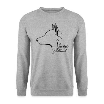 SUÉDOIS VALLHUND Profil Chiens Wilsigns - Sweat-shirt Unisexe - gris chiné - Devant - Alina (178cm) & Michal (187cm)