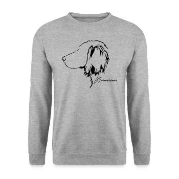 WEIMARANER profil cheveux longs chiens Wilsigns - Sweat-shirt Unisexe - gris chiné - Devant - Alina (178cm) & Michal (187cm)