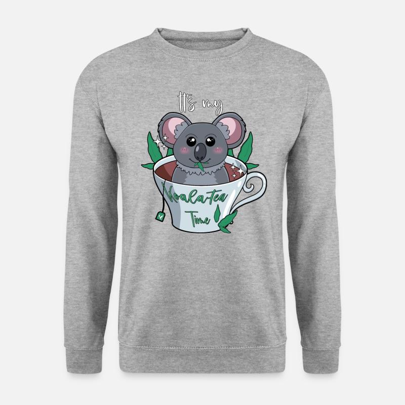 It's my Koala-Tea Time - Unisex Pullover - Weißgrau meliert