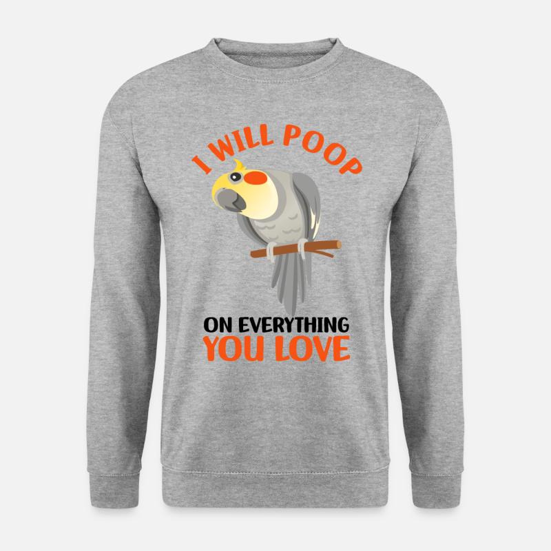 Nymphensittich - Unisex Pullover - Weißgrau meliert