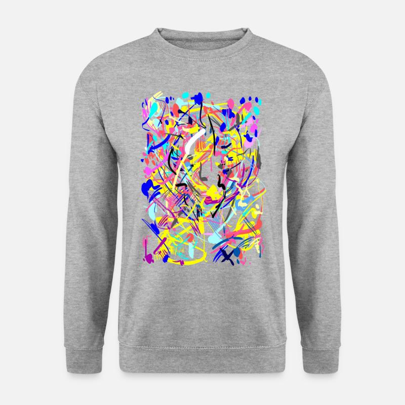 Farben Kunst Abstrakt - Unisex Pullover - Weißgrau meliert