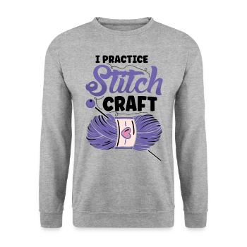 I practice stitch craft - Unisex Pullover - Weißgrau meliert - Vorne - Alina (178cm) & Michal (187cm)