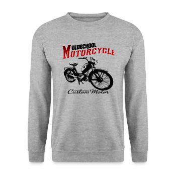 Cult Moped 70s Vintage - Unisex Sweatshirt - salt & pepper - Front - Alina (178cm) & Michal (187cm)
