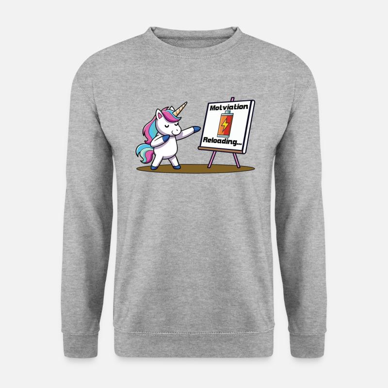 Motivation laden - Unisex Pullover - Weißgrau meliert