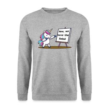 Salat - Unisex Pullover - Weißgrau meliert - Vorne - Alina (178cm) & Michal (187cm)