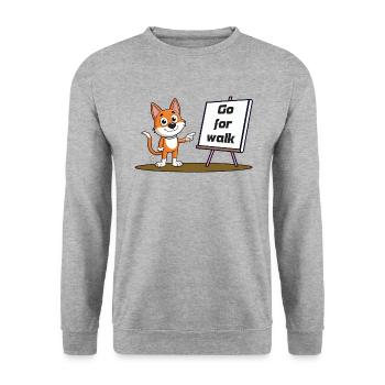 Gassi - Unisex Pullover - Weißgrau meliert - Vorne - Alina (178cm) & Michal (187cm)