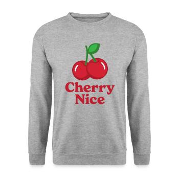 Cerise Nice - Sweat-shirt Unisexe - gris chiné - Devant - Alina (178cm) & Michal (187cm)