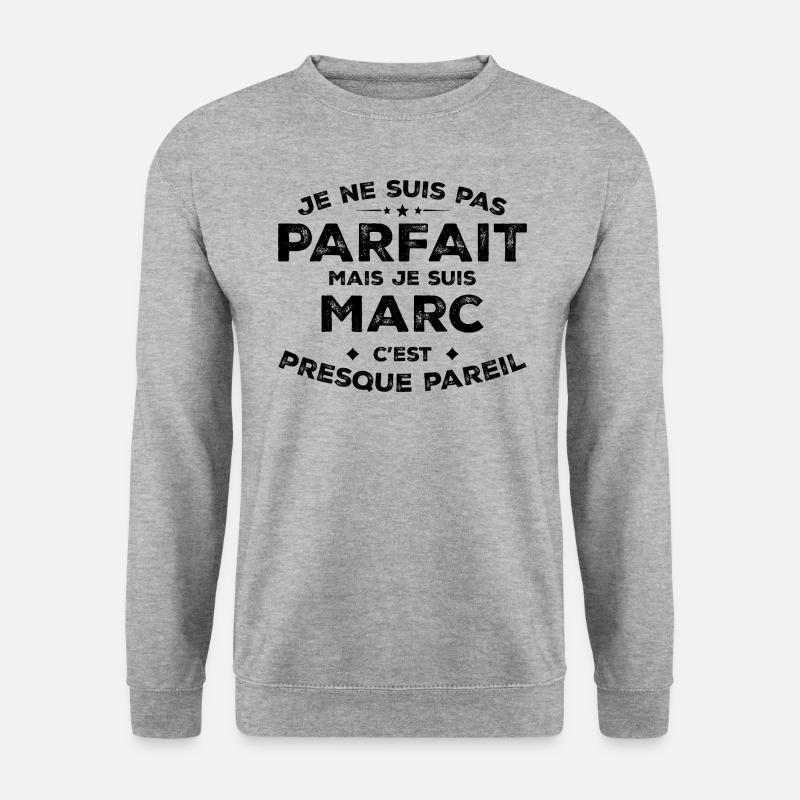 Marc Ein Vorname, eine Haltung Humor Marc - Unisex Pullover - Weißgrau meliert