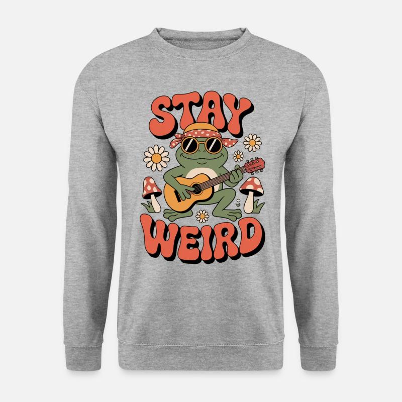 Hippie Stay Weird - Unisex Pullover - Weißgrau meliert