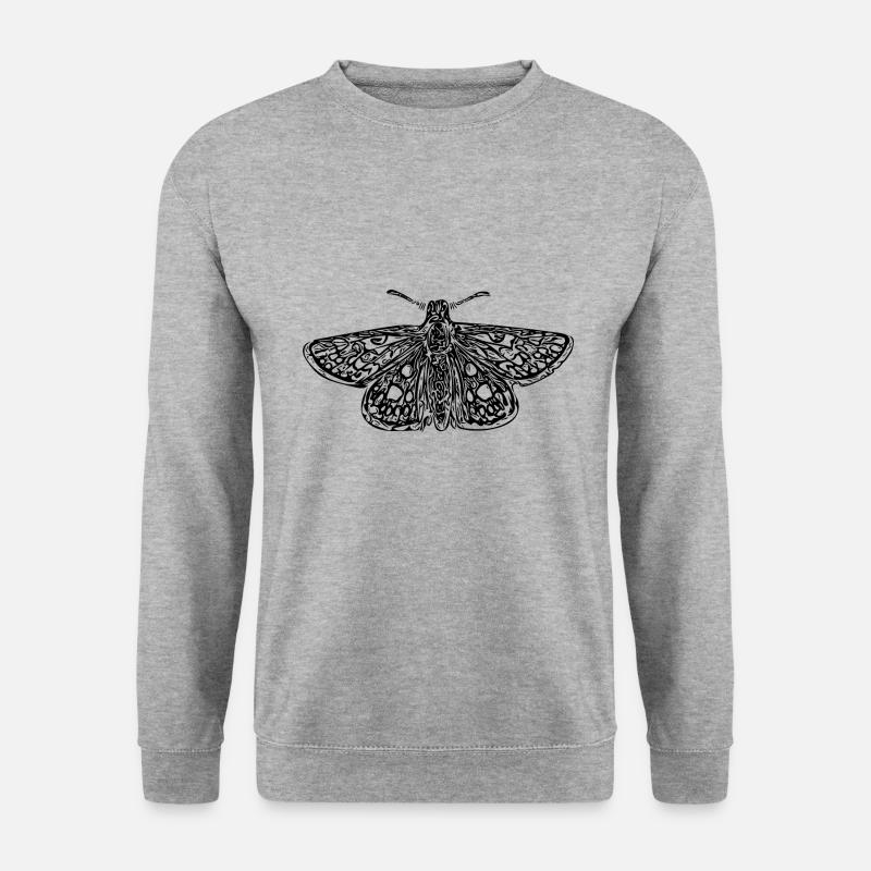 Eleganter Vintage Falter - Unisex Pullover - Weißgrau meliert