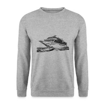 Élégant bateau de croisière sur les océans du monde - Sweat-shirt Unisexe - gris chiné - Devant - Alina (178cm) & Michal (187cm)