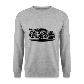 Voiture de sport cool racée dans le style de tatouage tribal - Sweat-shirt Unisexe - gris chiné - Devant - Alina (178cm) & Michal (187cm)