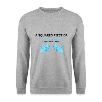 Design coloré Kirigami Origami - Sweat-shirt Unisexe - gris chiné - Devant - Alina (178cm) & Michal (187cm)