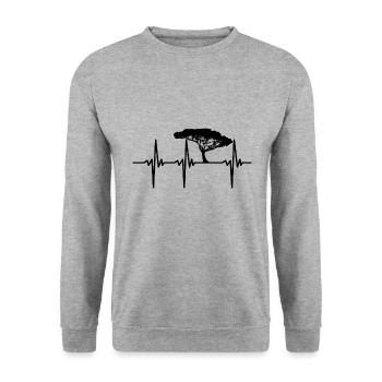 Heartbeat pour l’art du jardin de bonsaïs d’arbre japonais - Sweat-shirt Unisexe - gris chiné - Devant - Alina (178cm) & Michal (187cm)