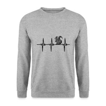 Battement de cœur pour les écureuils mignons - Sweat-shirt Unisexe - gris chiné - Devant - Alina (178cm) & Michal (187cm)