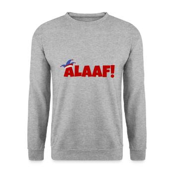 Alaaf - Unisex Pullover - Weißgrau meliert - Vorne - Alina (178cm) & Michal (187cm)