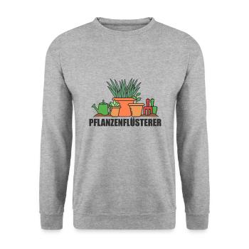 Plant Whisperer Gardener Plant Garden - Unisex Sweatshirt - salt & pepper - Front - Alina (178cm) & Michal (187cm)