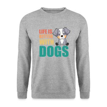 Australian Sheperd Life Dogs - Unisex Sweatshirt - salt & pepper - Front - Alina (178cm) & Michal (187cm)