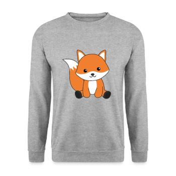 Renard doux des bois renards rouges - Sweat-shirt Unisexe - gris chiné - Devant - Alina (178cm) & Michal (187cm)