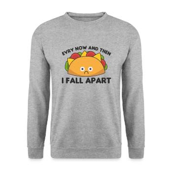 Taco Every now & then I fall apart Cinco - Sweat-shirt Unisexe - gris chiné - Devant - Alina (178cm) & Michal (187cm)