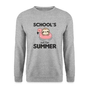 schools out for summer faultier lustige Tiere - Unisex Pullover - Weißgrau meliert - Vorne - Alina (178cm) & Michal (187cm)